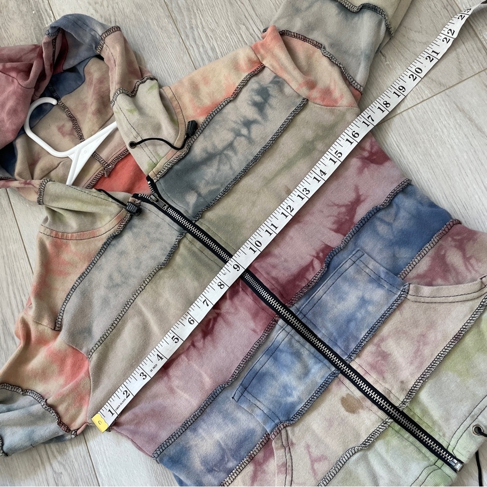 Nepal Patchwork Jacket Cotton Striped Hooded Zip … - image 8